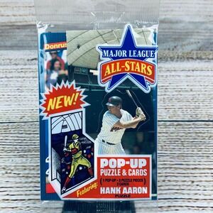 Donruss Baseball Cards 1985 Major League All-Stars Pop-Up Puzzle‎ Aaron Sealed